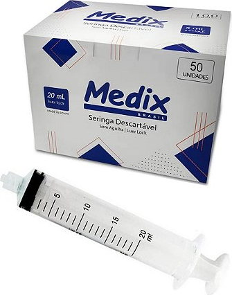 SERINGA 20ML C/AG 25X0,7 LUER LOCK