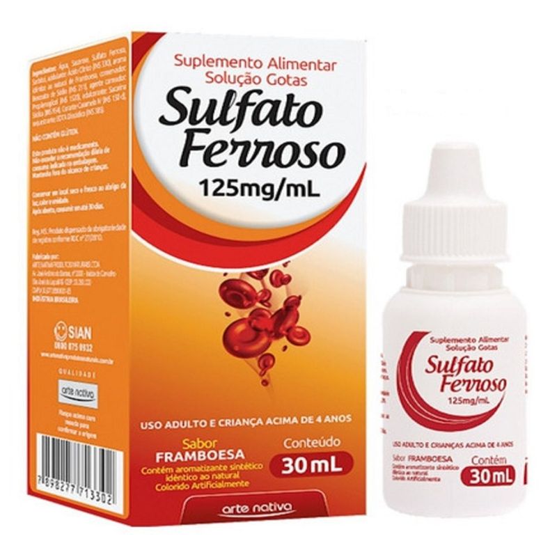 SULFATO FERROSO 125MG 30ML ARTE NATIVA