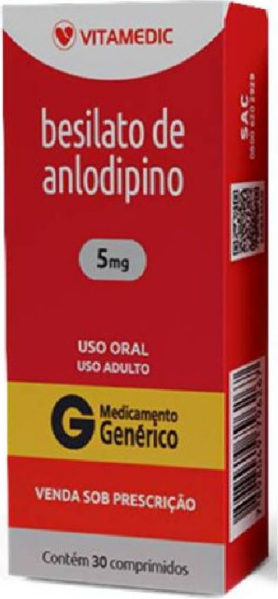 ANLODIPINO 5MG CX 30 COMP VITAMEDIC