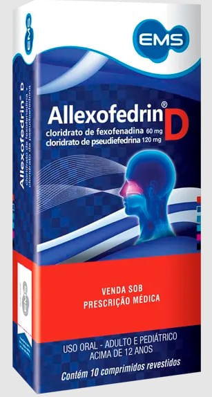 ALLEXOFEDRIN D 60+120MG CX 10 COMP EMS MARCAS