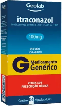 ITRACONAZOL 100MG CX 04 CAPS GEOLAB