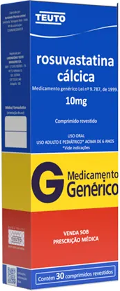 ROSUVASTATINA 10MG CX 30 COMP TEUTO
