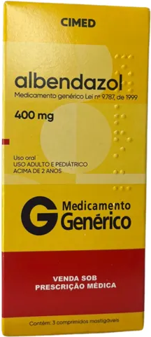 ALBENDAZOL 400MG CX 03 COMP CIMED