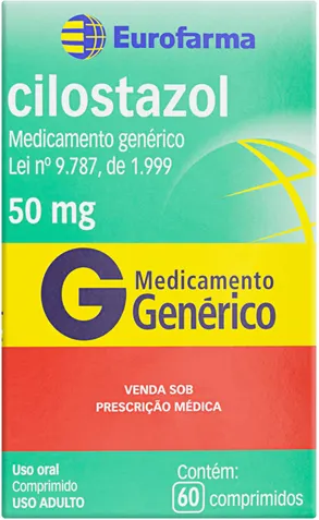 CILOSTAZOL 50MG CX 60 COMP EUROFARMA