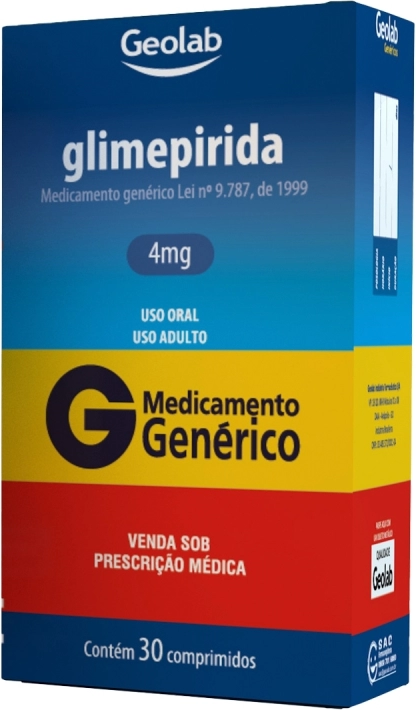 GLIMEPIRIDA 4MG CX 30 COMP GEOLAB