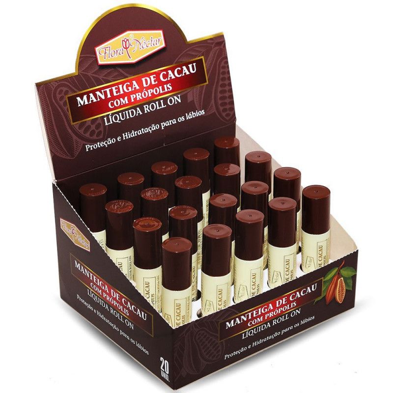 MANTEIGA DE CACAU COM PROPOLIS ROLL ON 20UN FLORA NECTAR