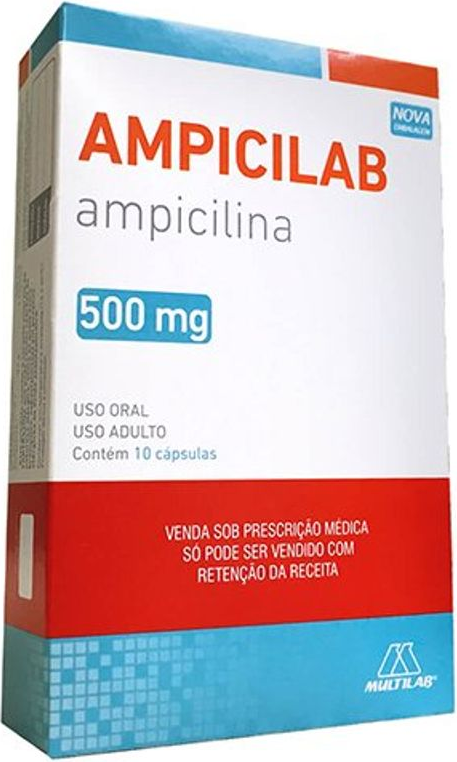 AMPICILINA 500MG CX 10 CAPS MULTILAB
